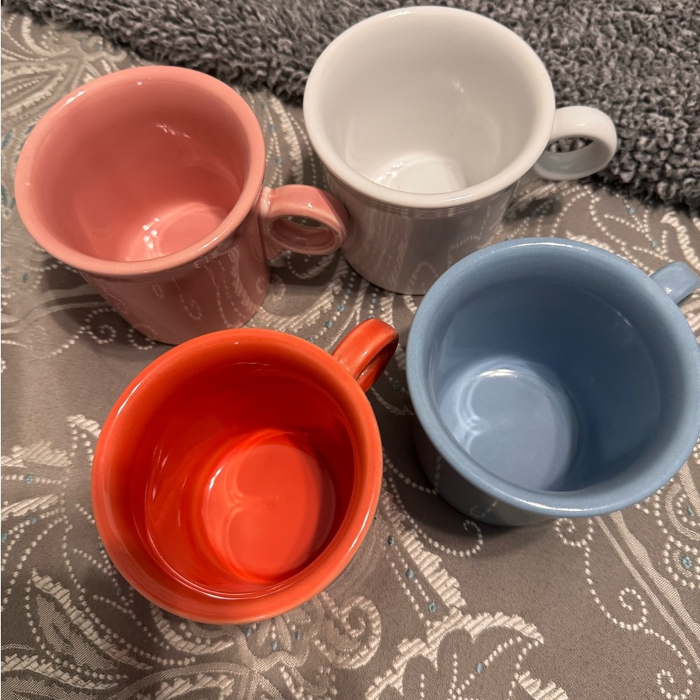 Fiestaware Mug Set in Coral, White, Pink and Blue